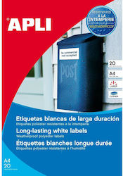 Apli Αυτοκόλλητες Ετικέτες Α4 Ορθογώνιες 105x148mm