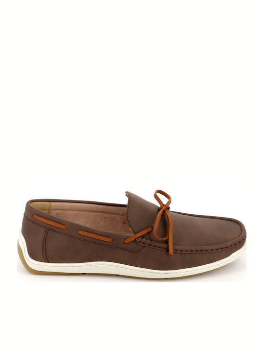 Δερμάτινα Ανδρικά Boat Shoes σε Καφέ Χρώμα