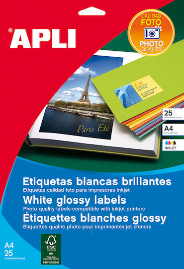 Apli Self-Adhesive Rectangular A4 Labels