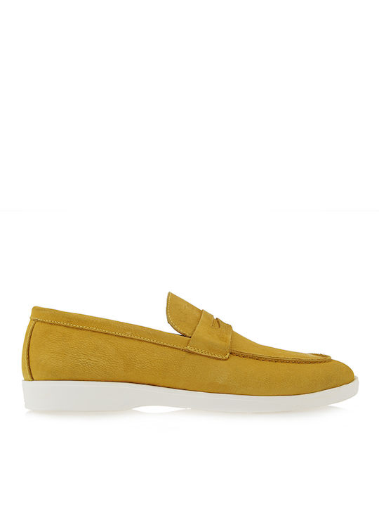 Oziys Δερμάτινα Ανδρικά Loafers σε Κίτρινο Χρώμα