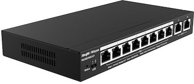 Ruijie RG-ES210GC-LP Managed L2 PoE+ Switch with 10 Gigabit (1Gbps) Ethernet Ports