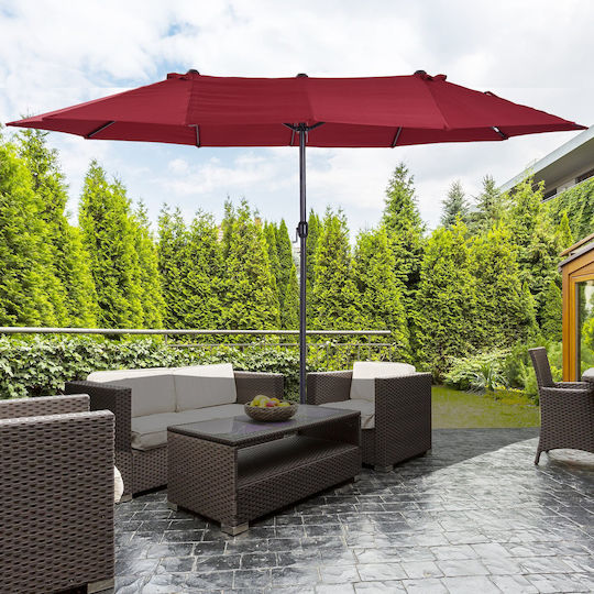 Ομπρέλα Στρογγυλή Μεταλλική Garden Wine Red Φ4.6xΥ2.4m