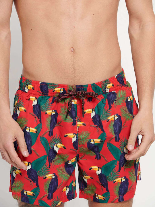 Funky Buddha FBM007-01416 Herren Badehose Shorts Rot