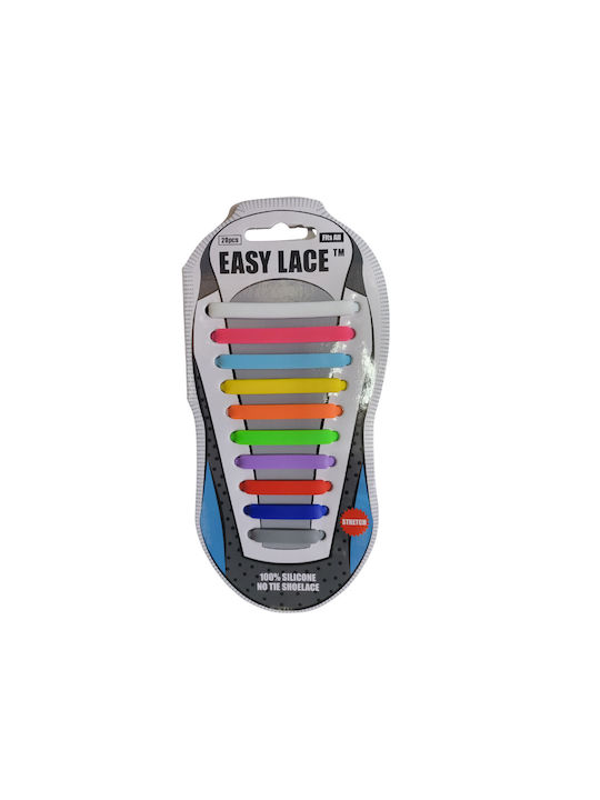 Easy Lace Shoe Laces Silicone Elastic Shoe Laces 20pcs - One Size - Rainbow