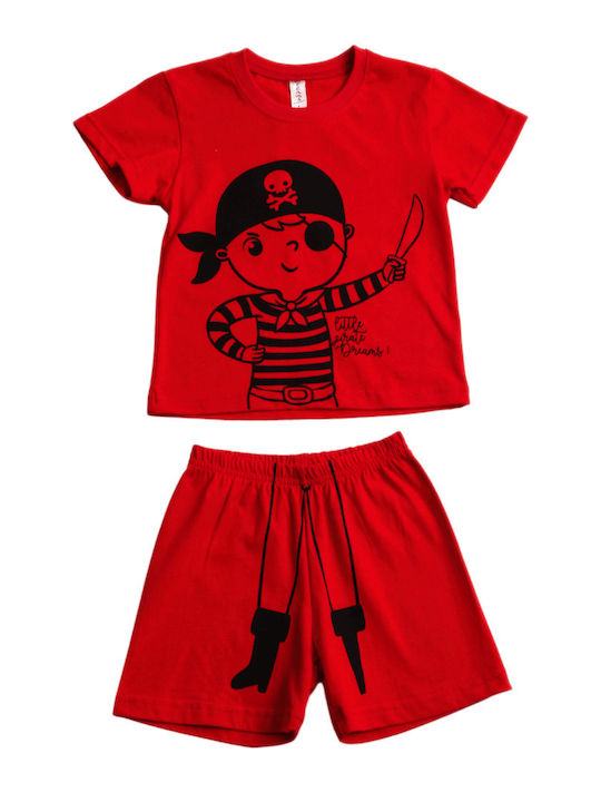 Dreams by Joyce Kinder-Nachtwäsche Sommer Baumwolle Rote Little Pirate