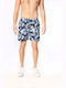 Men's Swimwear Bermuda Navy Blue with Patterns