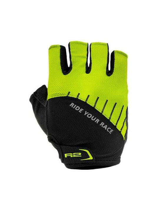 R2 HOPPY Half Finger Cycling Gloves Kids Yellow