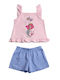 Joyce Set Top & Bottom Kids Summer Pyjamas Pink