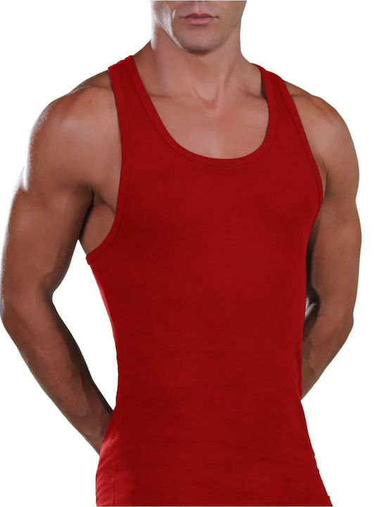 Tricou De Corp Fără Mâneci Pentru Bărbați Roșu
