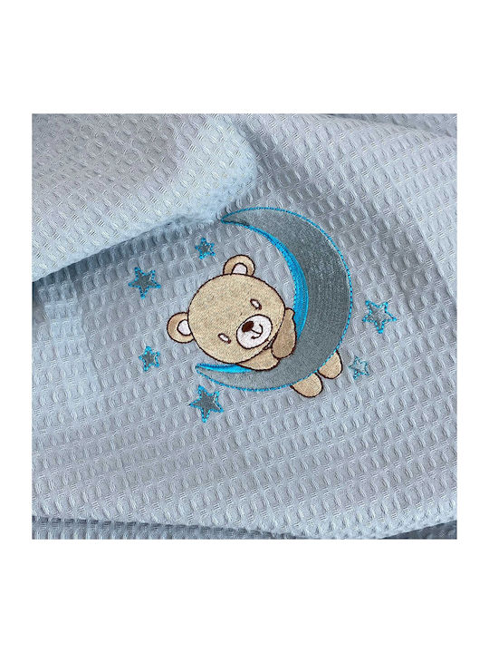 Astron Italy Blanket Cot Waffle Petrol Blue 110x140cm