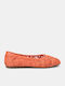 Synthetic Leather Ballerinas Orange
