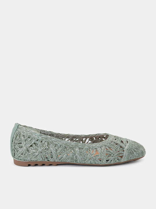 Bozikis Synthetic Leather Ballerinas Green