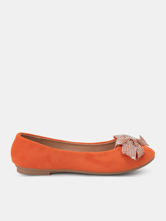Wildleder Damen Ballerinas in Orange Farbe