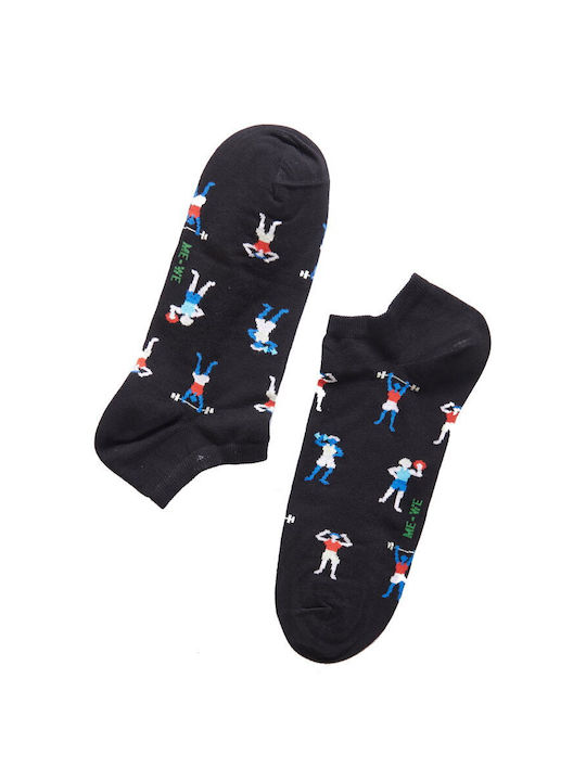 Me We Men's Patterned Socks Black