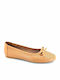 Leather Ballerinas Tabac Brown