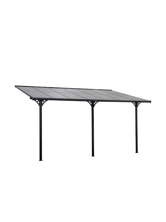 Pergolă De Grădină Din Metal Cu Tavan Gri 435x302cm