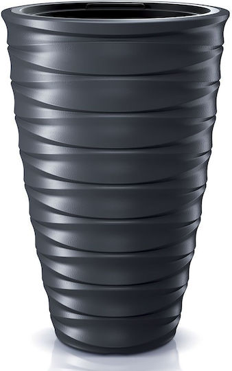 Prosperplast Freze Ghiveci Plastic Negru cu suport 38x38x58εκ.