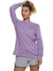 Women's Athletic Blouse Long Sleeve Lilacc