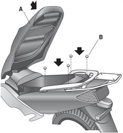 Shad 01'-07' Монтиране на калъфи за Yamaha Т-МАКС 500 01-07
