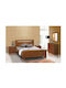 Bedroom Furniture Set Oak Carved 150x200cm 5 Pieces