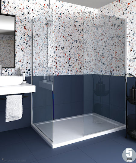 Orabella Serena Duschwand für Dusche 60x185cm Sauberes Glas Chrom
