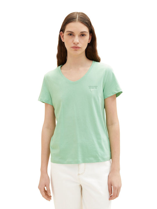 Tom Tailor Women's Summer Blouse Short Sleeve Green