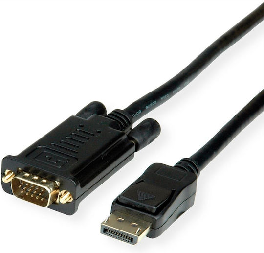 Value Кабел DisplayPort мъжки - VGA мъжки 1.5м Черен (11.99.5801-15)