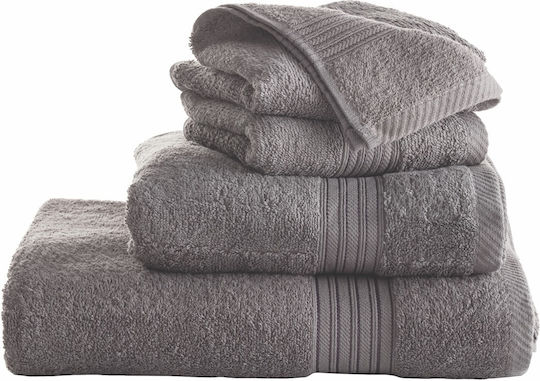 Charalambidis Textiles Hand Towel Μονόχρωμη 30x50cm Gray Weight 500gr/m²