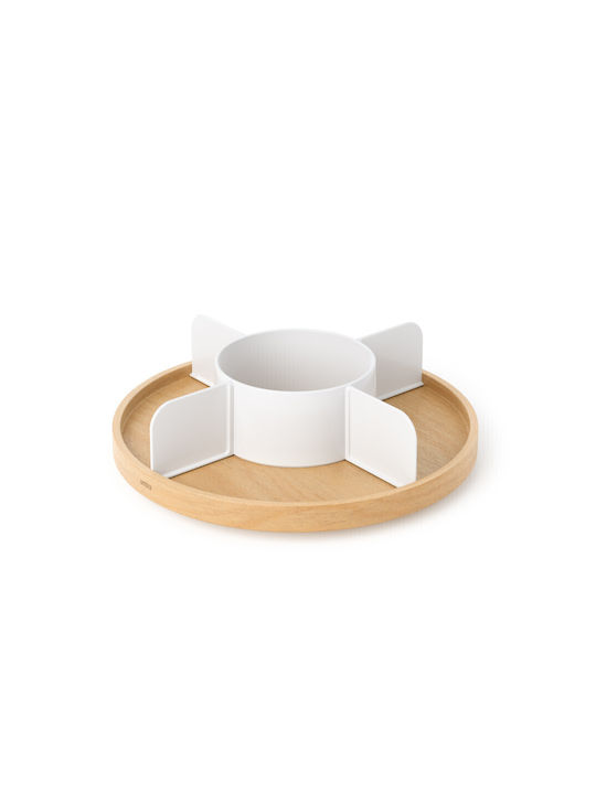 Umbra Bellwood Spice Jar Wooden on Rotating Base Beige