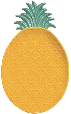 Marva Pineapple Serving Platter Oval made of Porcelain Yellow-Green 36x21.5cm
