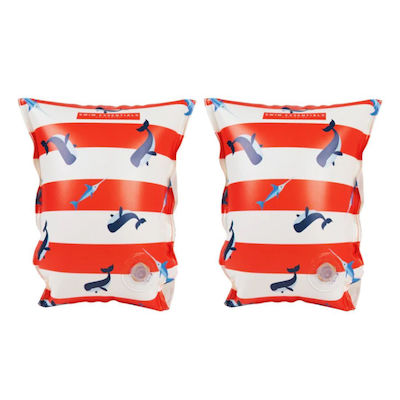 Swim Essentials Swimming Armbands Red-White Whale for 2-6 years old 15x19cm Red