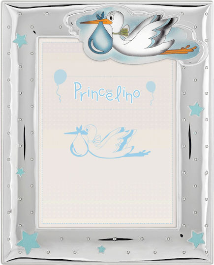 Prince Silvero Kinder Fotorahmen Silber Hellblau 13x9cm