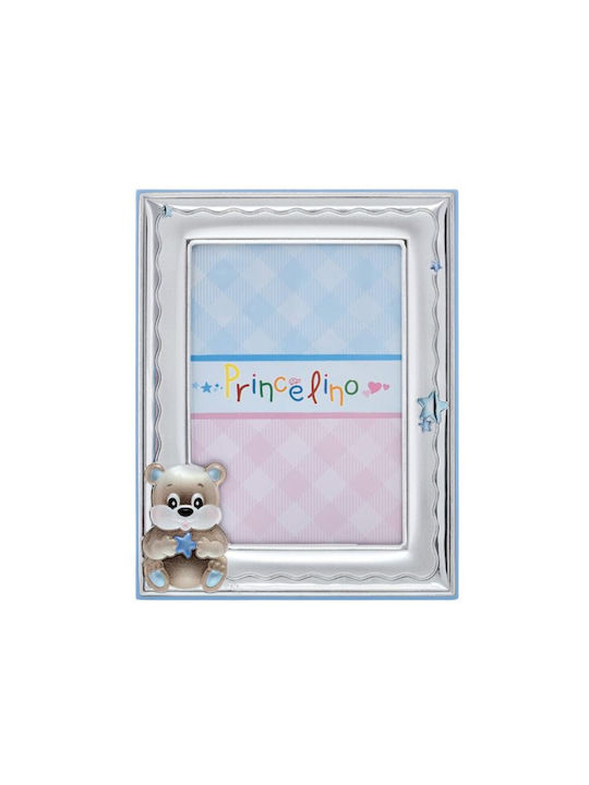 Prince Silvero Παιδική Κορνίζα Ασημένια Γαλάζια 13x9cm