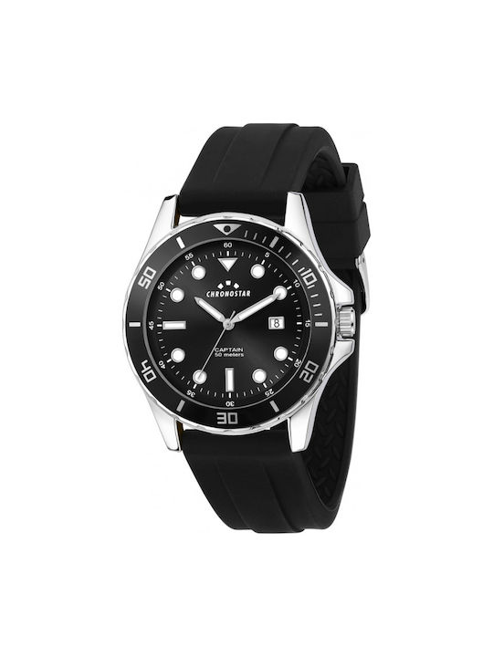 Chronostar Captain Watch Battery with Black Rub...