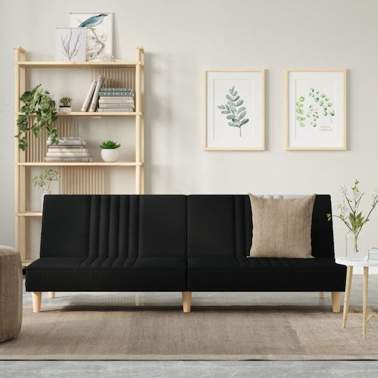 Τριθέσιος Καναπές Κρεβάτι Μαύρος 200x89x33εκ. 351883