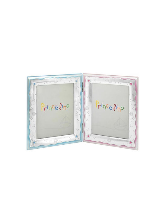 Prince Silvero Kinder Multiframe Silber Pink-Blue 13x18cm
