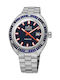 Edox Hydro-Sub Ανδρικό Ρολόι 42mm Αυτόματο με Ασημί Μεταλλικό Μπρασελέ