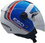 Faseed 700-721 Jet Helmet ECE 22.05 White/Red/B...