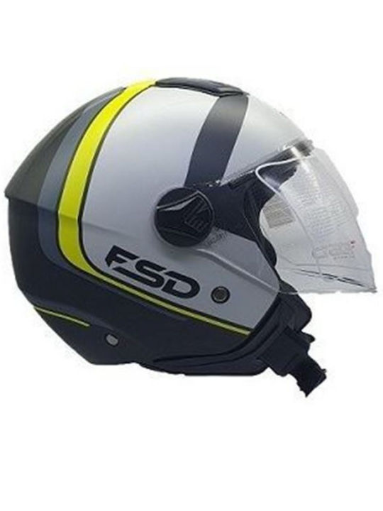 Faseed 700-721 Jet Helmet ECE 22.05 Black Matt/Grey/Yellow 28605635