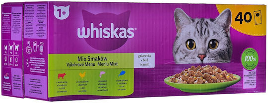 Whiskas Mix Favourites in Jelly Wet Food for Adult Cats in Pouches 40x85gr