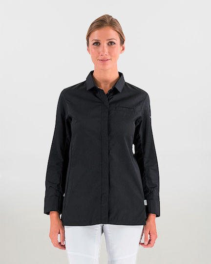 Lafont Coat Chef Female Black with Long Sleeve 2CHVCP