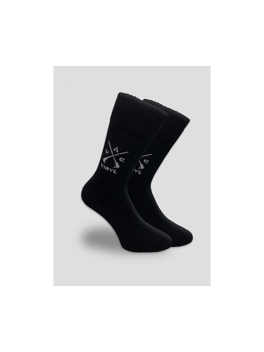 Vinyl Art Clothing Men's Solid Color Socks Black