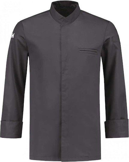 Le Nouveau Chef Σακάκι Σεφ Ανδρικό Γκρι με Μακρύ Μανίκι Cooltex Alain Dark
