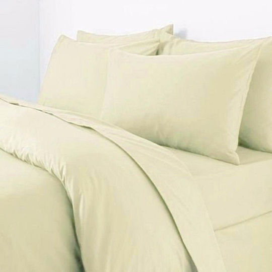 MayHome Duvet Cover Set Cotton Double with 2 Pillowcases 200x240 Ecru