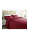 MayHome Duvet Cover Set Cotton Satin Double with 2 Pillowcases 200x240 Red