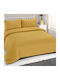 MayHome Bettbezug-Set Baumwolle Einzelbett mit Kissenbezug 160x240 Mustard