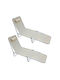 Deckchair Metallic with Textilene Fabric Beige 2pcs 182x56x82cm.