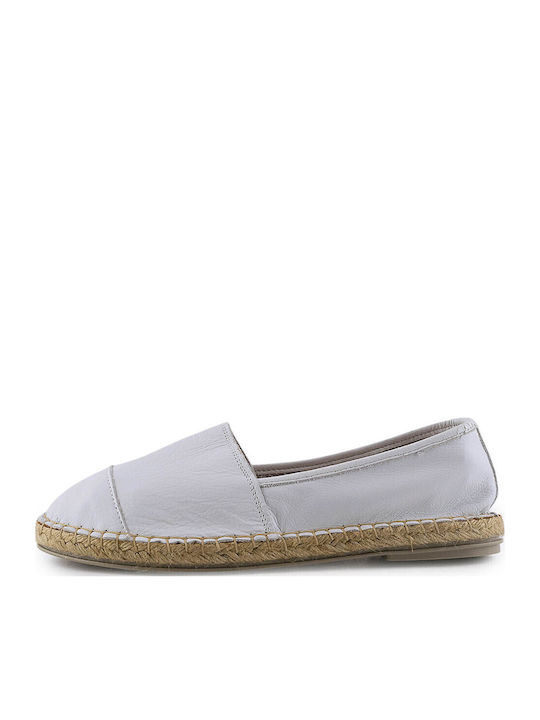 Women's Leather Espadrilles White