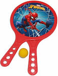 Ρακέτα Θαλάσσης Spiderman Πλαστική Κωδ.22883 Σετ 2 τμχ. με μπαλάκι