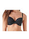 Blu4u Padded Underwire Bikini Bra with Adjustable Straps Black